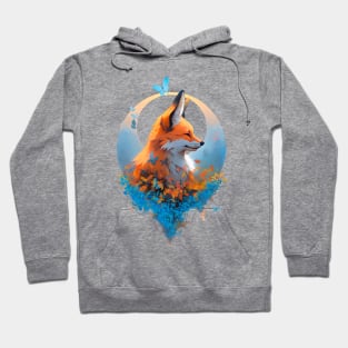 Fox Butterfly and moon Hoodie